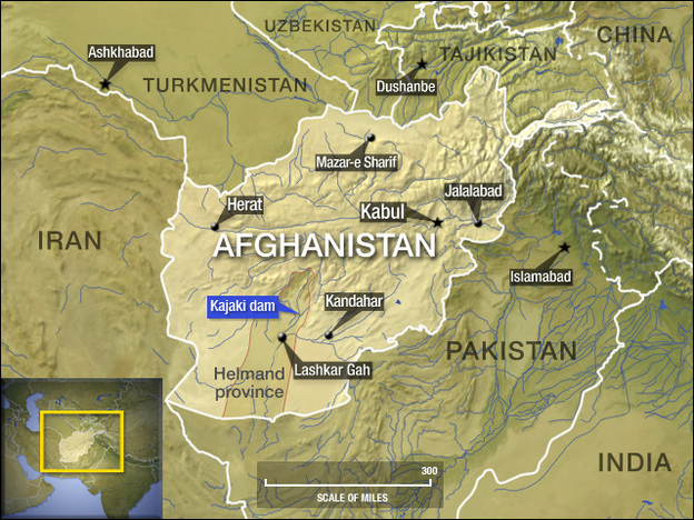 Map of Kajaki dam