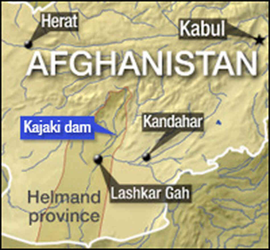 Map of Kajaki dam