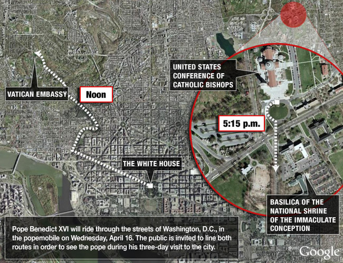 The Pope's Route in D.C.