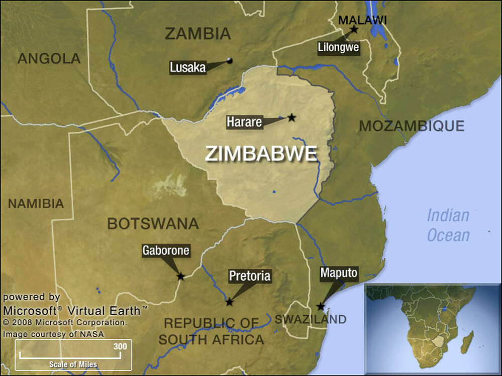 Map of Zimbabwe
