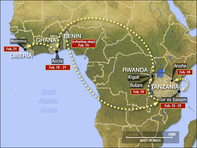 Map of Africa Tour
