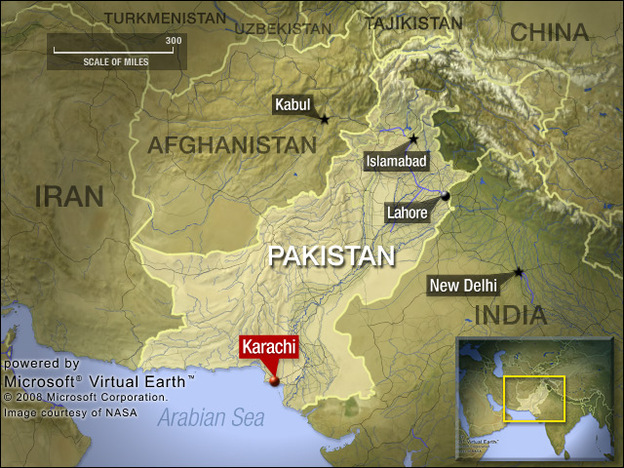 Map: Karachi is Pakistan's largest city.