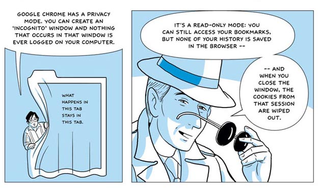 A page from a comic book for Google's new browser.