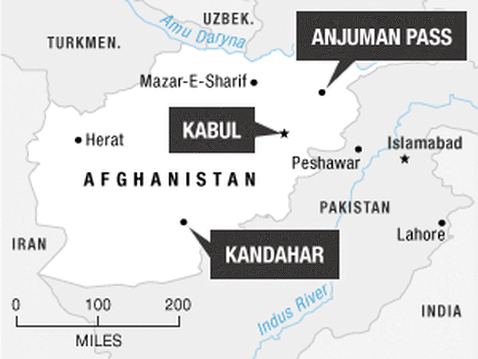 Locator Map of Kabul, Kandahar and Anjuman Pass Locator Map of Kabul, Kandahar and Anjuman Pass