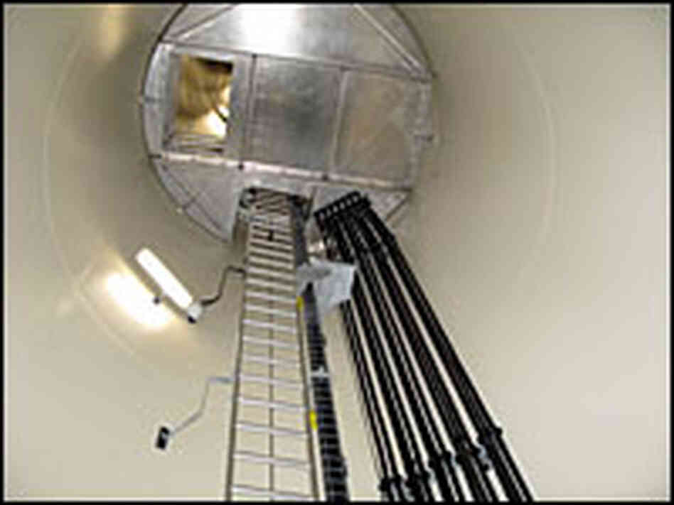 Ladder inside a windmill