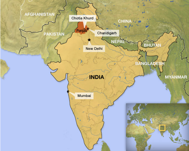 Punjab locator map
