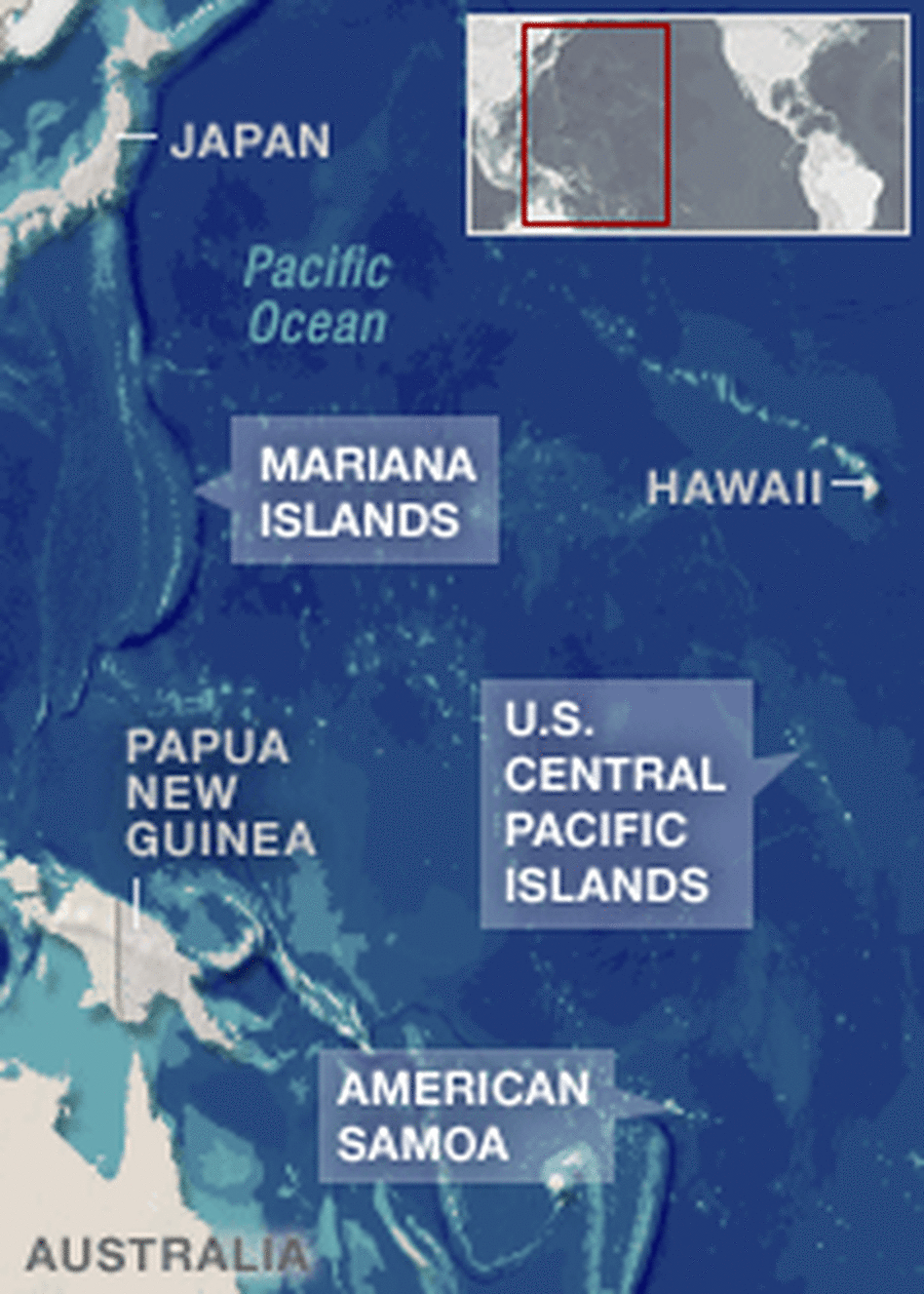 A map of the three marine monuments in the Pacific Ocean. A map of the three marine monuments in the Pacific Ocean.