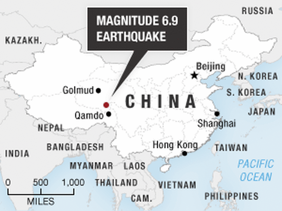 Map showing epicenter of China quake. Map showing epicenter of China quake.