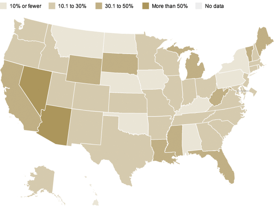 Negative equity mortgages by state. Negative equity mortgages by state.