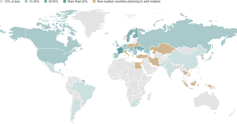 [Interactive:Percent Of Country's Electricity Provided By Nuclear]