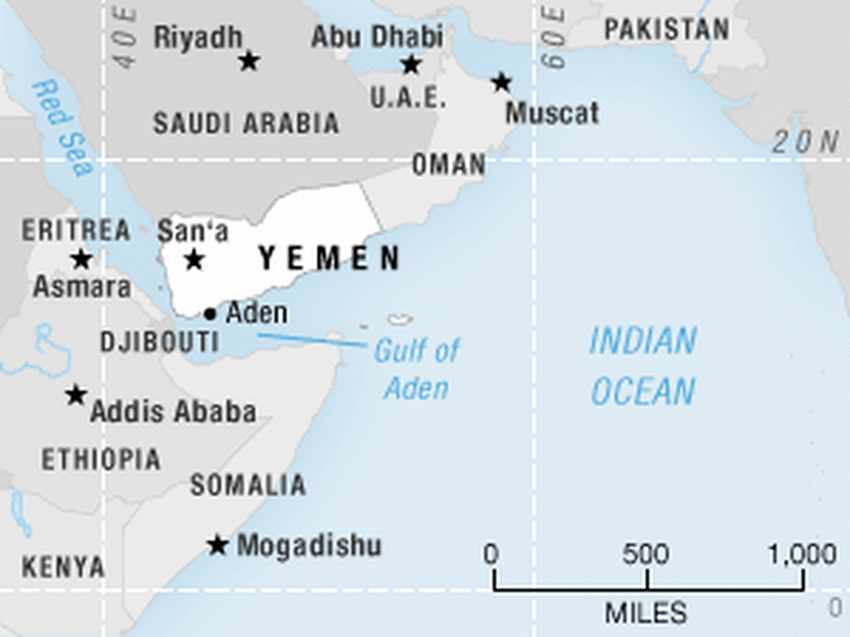 Map of Yemen and surrounding countries Map of Yemen and surrounding countries