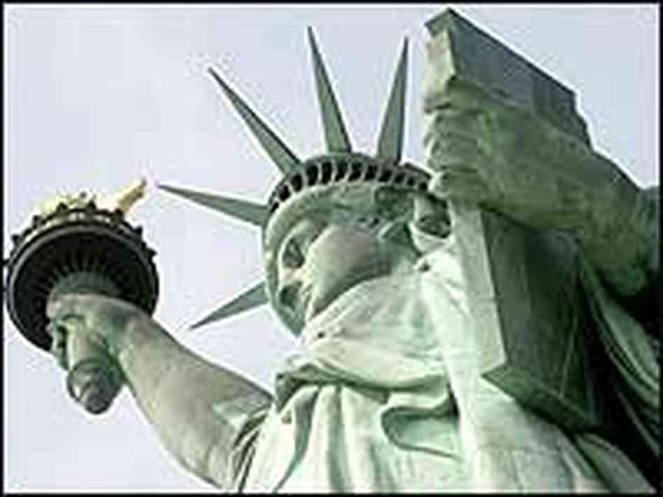 The Statue of Liberty after a press tour in New York, Aug. 2, 2004. The Statue of Liberty after a press tour in New York, Aug. 2, 2004.