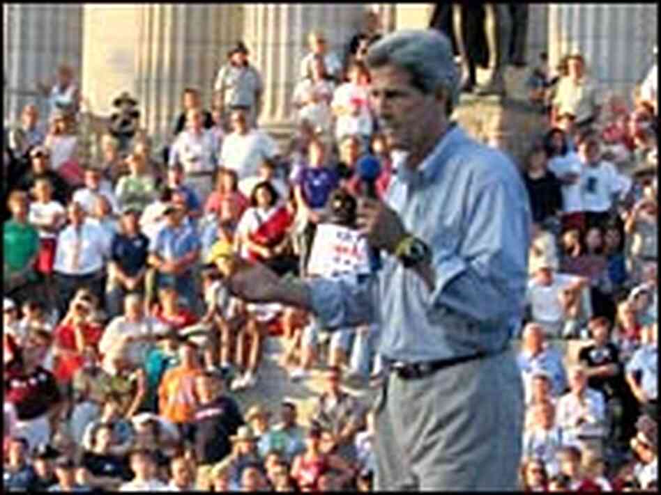 John Kerry gives a speech John Kerry gives a speech