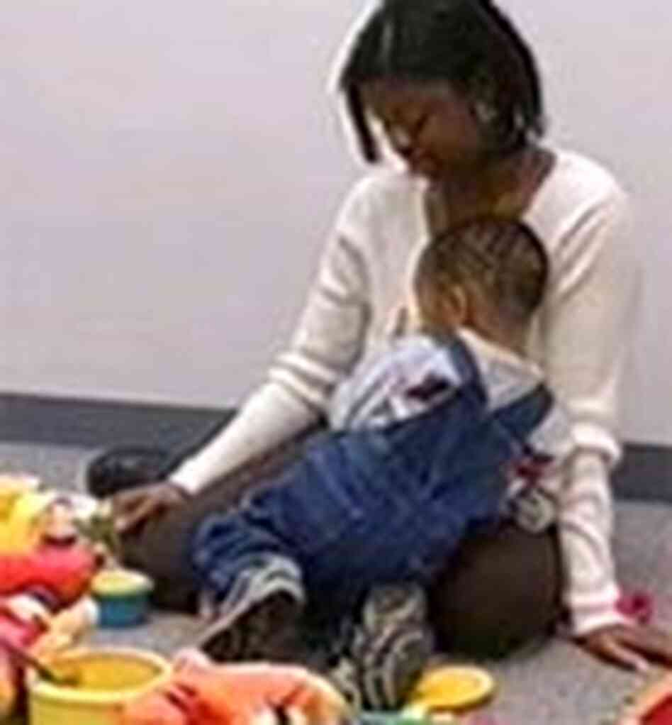 Participants in an experiment on how depression in mothers affects children. Participants in an experiment on how depression in mothers affects children.