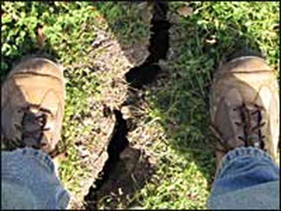 A crack in the ground from a 6.0-magnitude quake in Parkfield, Calif., in Sept. 2004. A crack in the ground from a 6.0-magnitude quake in Parkfield, Calif., in Sept. 2004.