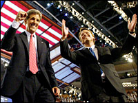 Democratic presidential nominee Sen. John Kerry and running mate Sen. John Edwards