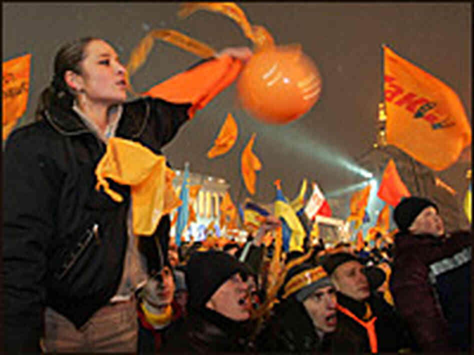 In Kiev, thousands of protesters gathered for a third day. In Kiev, thousands of protesters gathered for a third day.