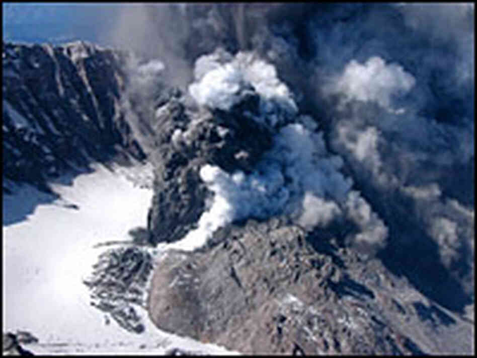 Activity has persisted at Mount St. Helens, seen here on Oct. 1, 2004. John Pallister/USGS Activity has persisted at Mount St. Helens, seen here on Oct. 1, 2004. John Pallister/USGS