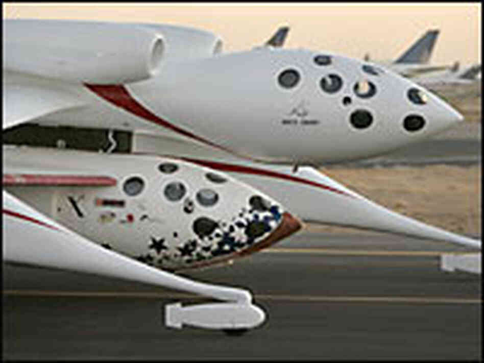 The SpaceShipOne rocket plane The SpaceShipOne rocket plane