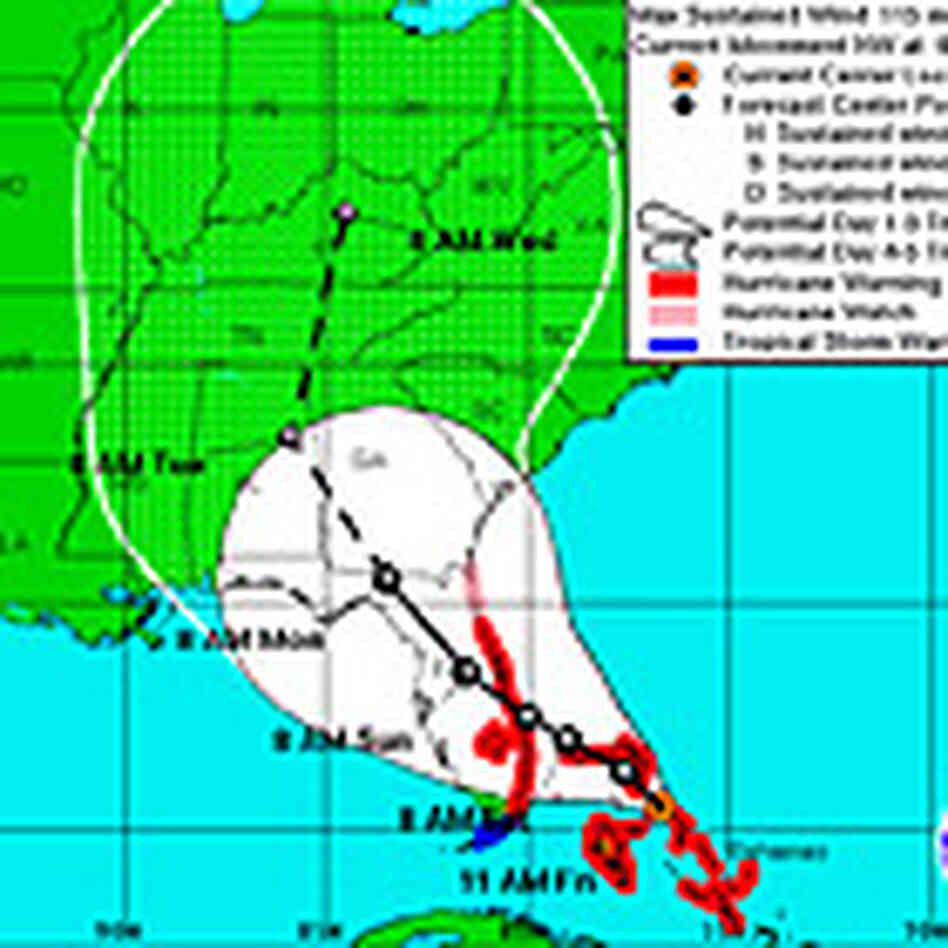 NOAA has altered its predicted path of Hurricane Frances. Credit: NOAA NOAA has altered its predicted path of Hurricane Frances. Credit: NOAA