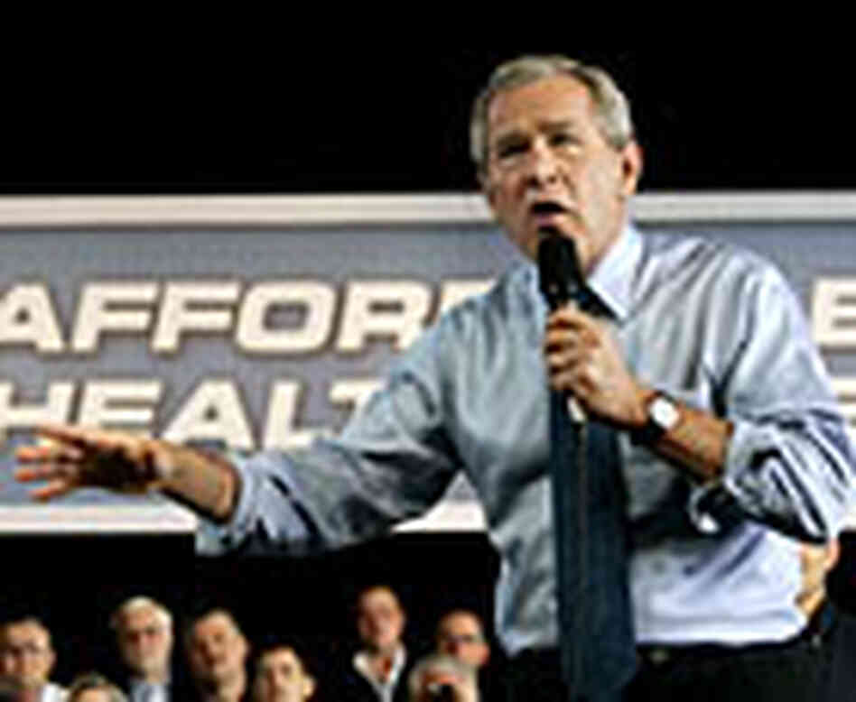 President Bush speaks on health care during an event in Muskegon, Mich. President Bush speaks on health care during an event in Muskegon, Mich.