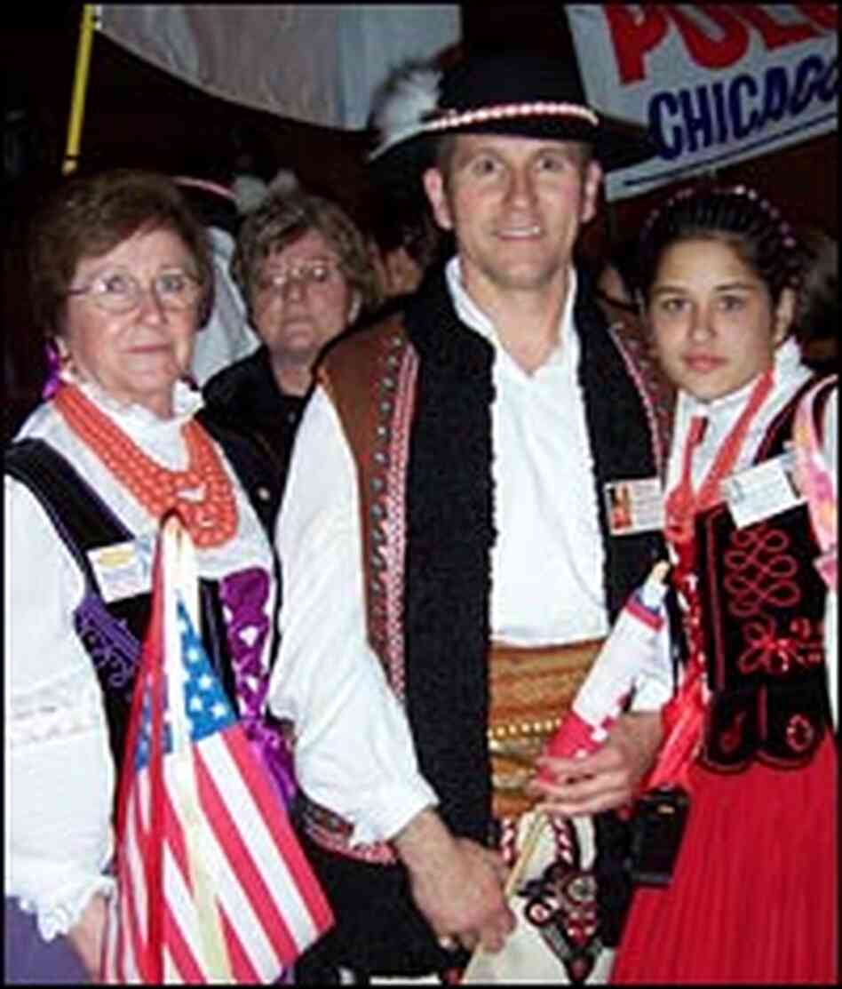 Janine Duda, her son John Duda, and her granddaughter Natalie Hazemi wait in line. Janine Duda, her son John Duda, and her granddaughter Natalie Hazemi wait in line.