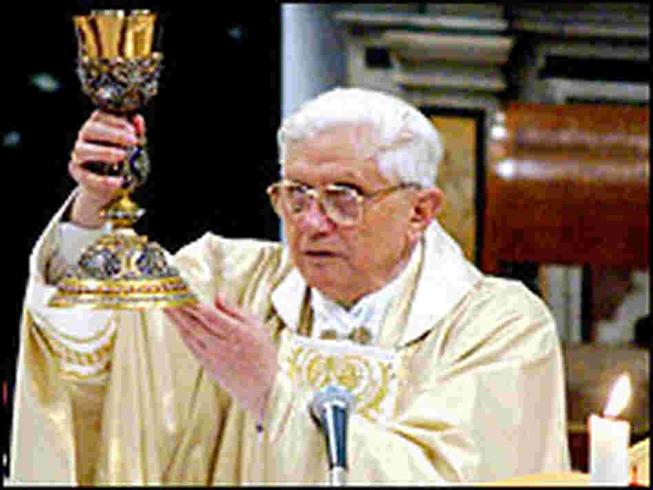 Pope Benedict XVI celebrates his first public Mass since his election Pope Benedict XVI celebrates his first public Mass since his election