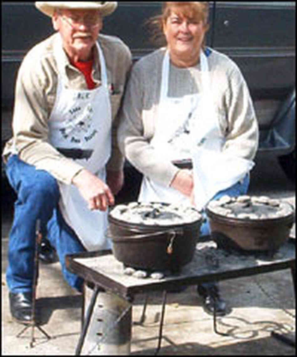 Gale Merriwether and his wife Mary, attend a DOG (Dutch oven gathering) in Corpus Christi Gale Merriwether and his wife Mary, attend a DOG (Dutch oven gathering) in Corpus Christi