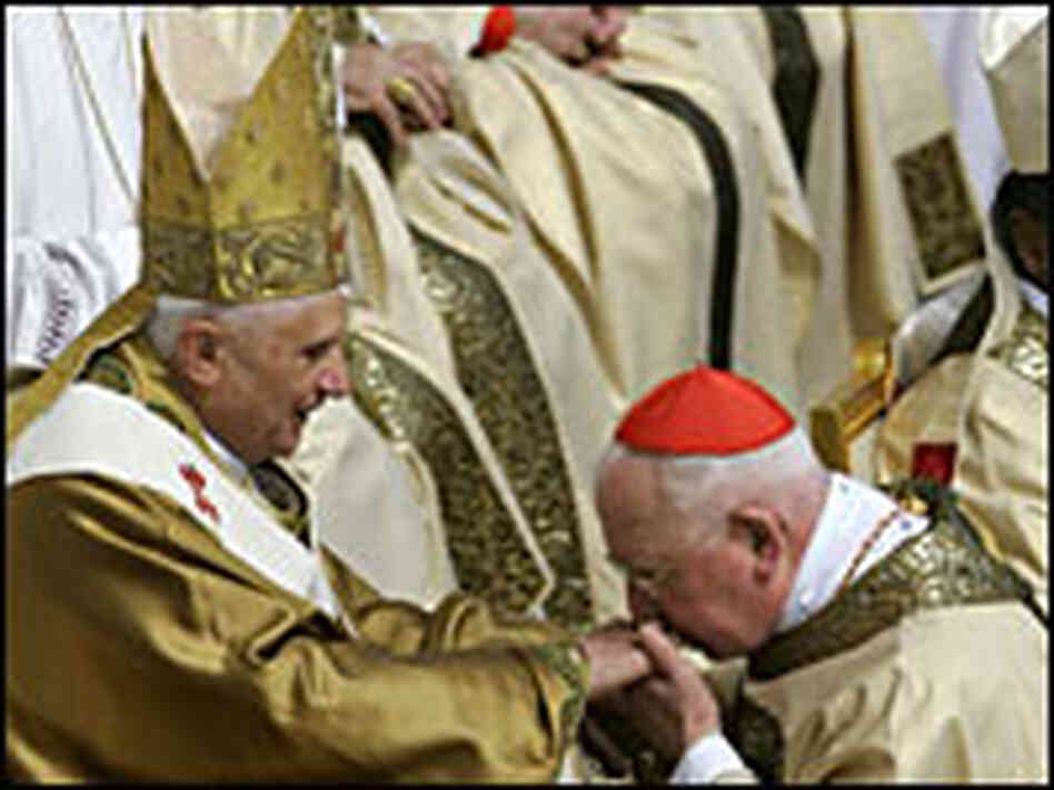 Cardinal Jorge Arturo Medina Estevez of Chile kisses the pope's ring Cardinal Jorge Arturo Medina Estevez of Chile kisses the pope's ring
