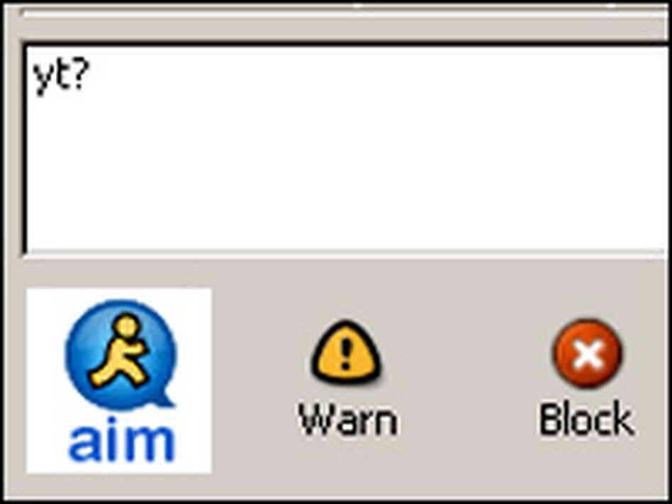 Short-hand slang such as 'yt?' Short-hand slang such as 'yt?'