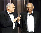 Miller and  Dennehy as Miller was presented with a lifetime achievement Tony Award in June 6, 1999