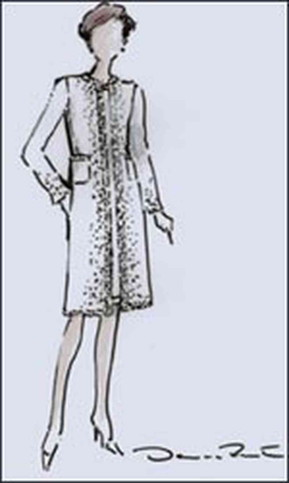 An Oscar de la Renta-designed day suit and coat An Oscar de la Renta-designed day suit and coat