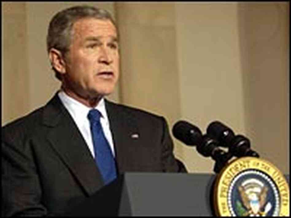 President Bush speaks at the White House about the Iraqi elections. President Bush speaks at the White House about the Iraqi elections.