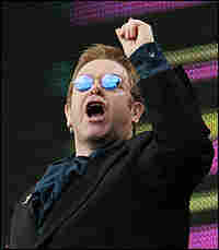 British rock star Elton John performs at the Live 8 concert in Hyde Park in London British rock star Elton John performs at the Live 8 concert in Hyde Park in London