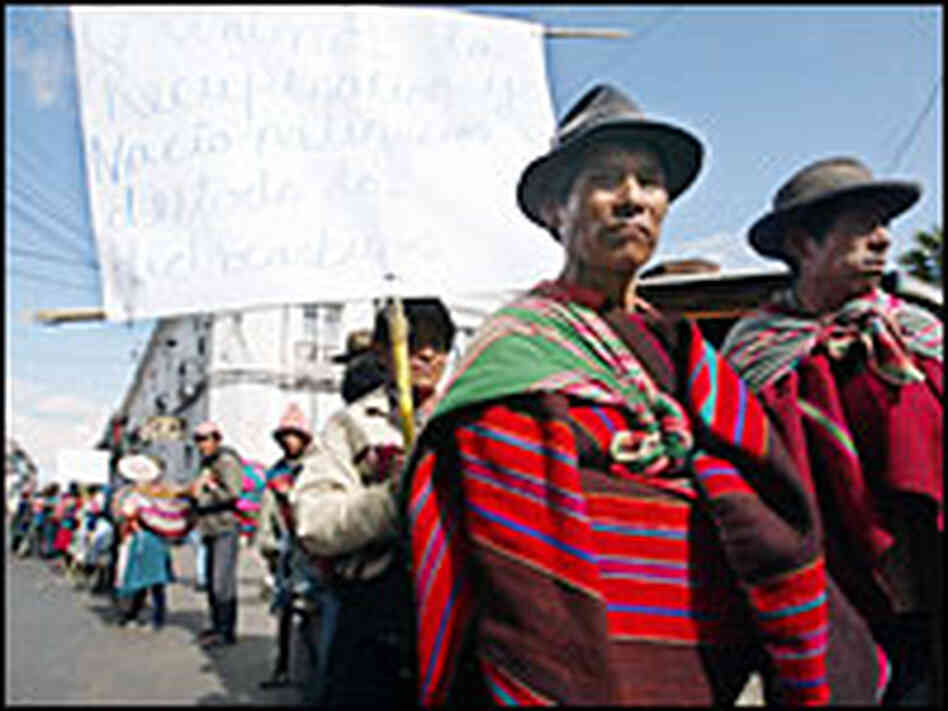 Bolivian Indians March During Protest Bolivian Indians March During Protest