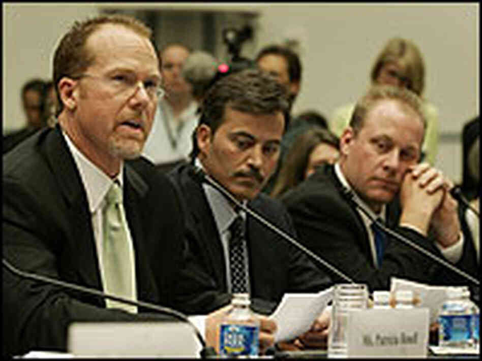 Mark McGwire, Rafael Palmeiro and Curt Schilling appear at a congressional hearing. Mark McGwire, Rafael Palmeiro and Curt Schilling appear at a congressional hearing.