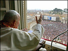Pope John Paul II greets the faithful on Easter Sunday. Pope John Paul II greets the faithful on Easter Sunday.