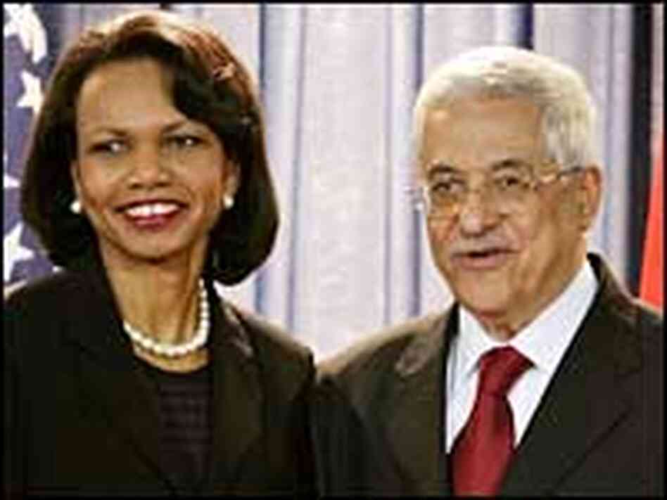 Secretary of State Condoleezza Rice and Palestinian President Mahmoud Abbas Secretary of State Condoleezza Rice and Palestinian President Mahmoud Abbas