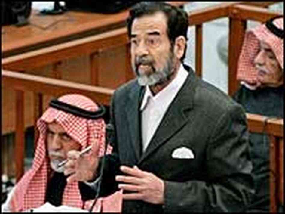 Saddam Hussein in court Saddam Hussein in court