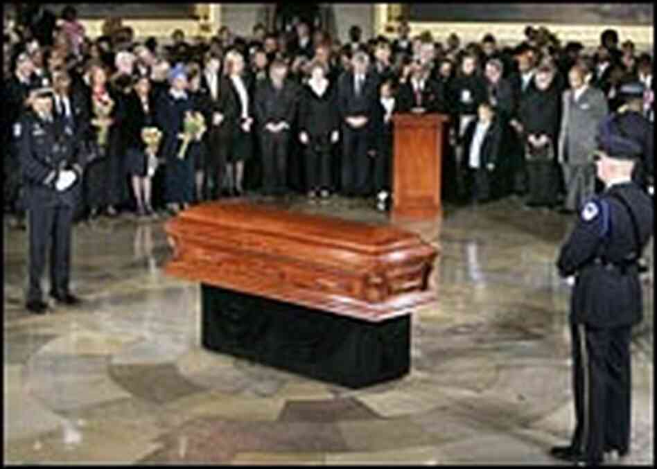 Rosa Parks lies in honor in the U.S. Capitol Rotunda.