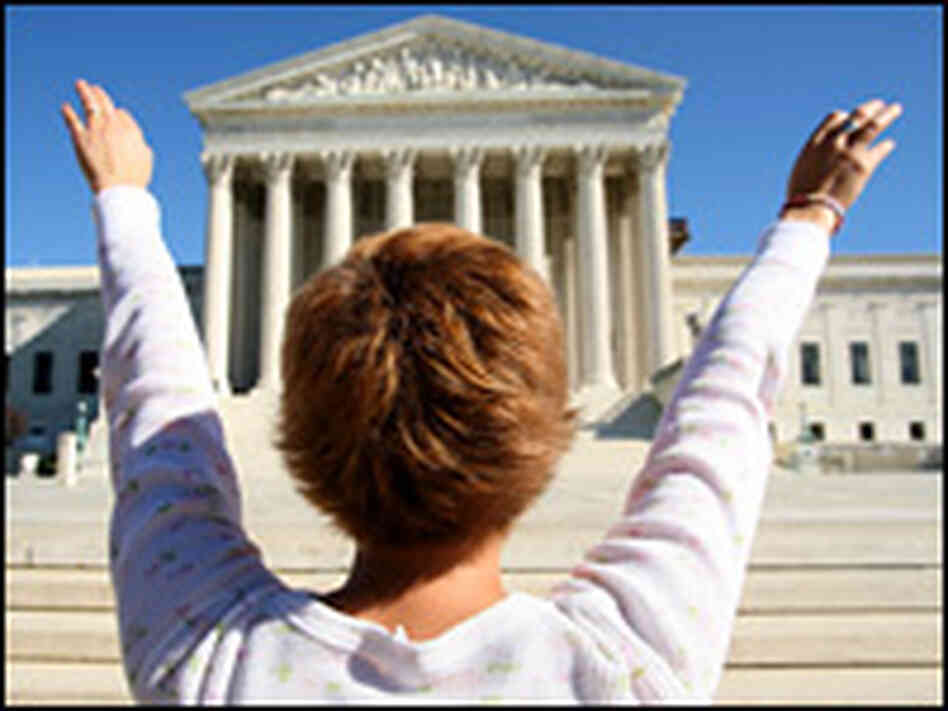 An anti-abortion demonstrator at the Supreme Court. An anti-abortion demonstrator at the Supreme Court.