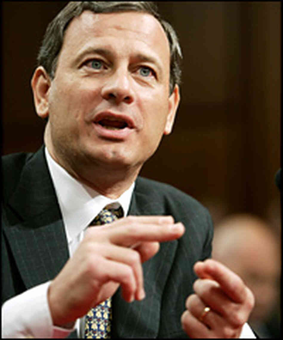 Chief justice nominee John Roberts answers a question on the last day of his public testimony. Chief justice nominee John Roberts answers a question on the last day of his public testimony.