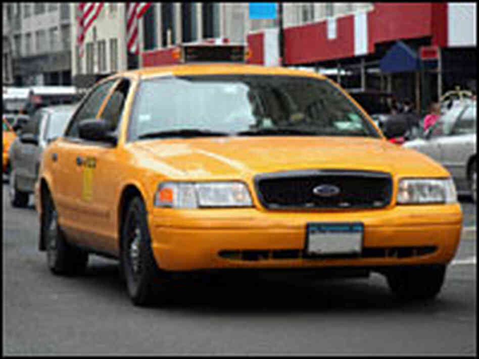 A New York City taxi. A New York City taxi.