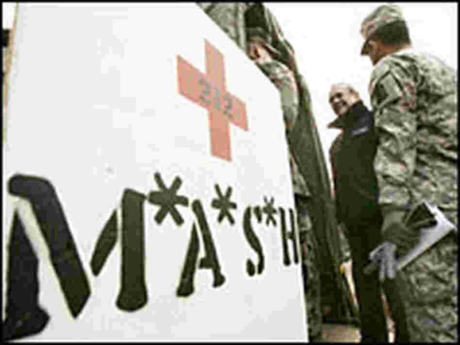 Secretary of Defense Donald Rumsfeld toured the 212th MASH unit in Muzaffarabad last December.