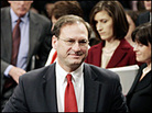 Supreme Court nominee Judge Samuel Alito leaves the hearing room Supreme Court nominee Judge Samuel Alito leaves the hearing room