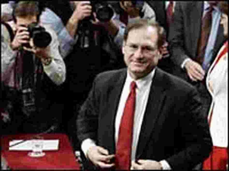 U.S. Supreme Court nominee Samuel Alito walks away from his table U.S. Supreme Court nominee Samuel Alito walks away from his table