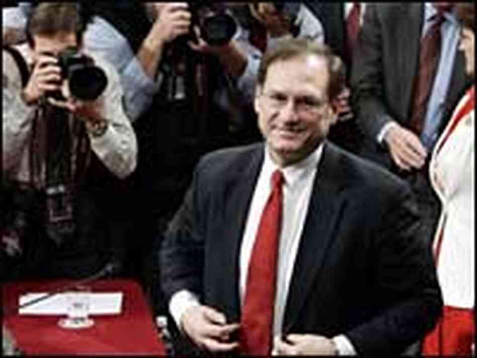 U.S. Supreme Court nominee Samuel Alito walks away from his table U.S. Supreme Court nominee Samuel Alito walks away from his table