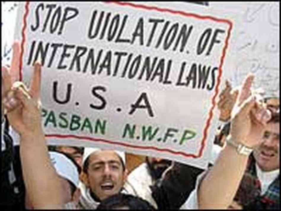 Pakistani supporters of a religious party shout anti-U.S. slogans Pakistani supporters of a religious party shout anti-U.S. slogans