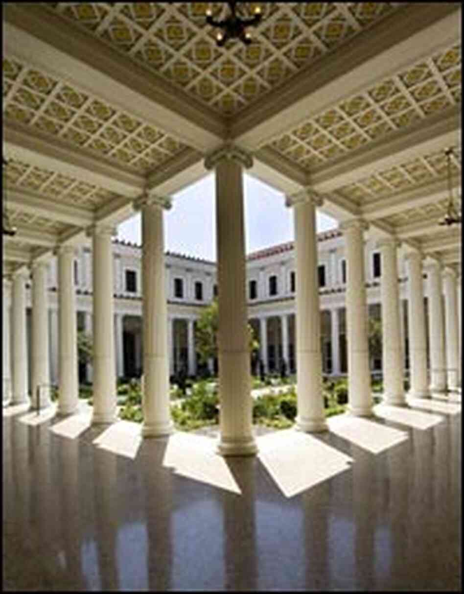 The Inner Peristyle at the Getty Villa in Malibu, Calif., July 8, 2005.