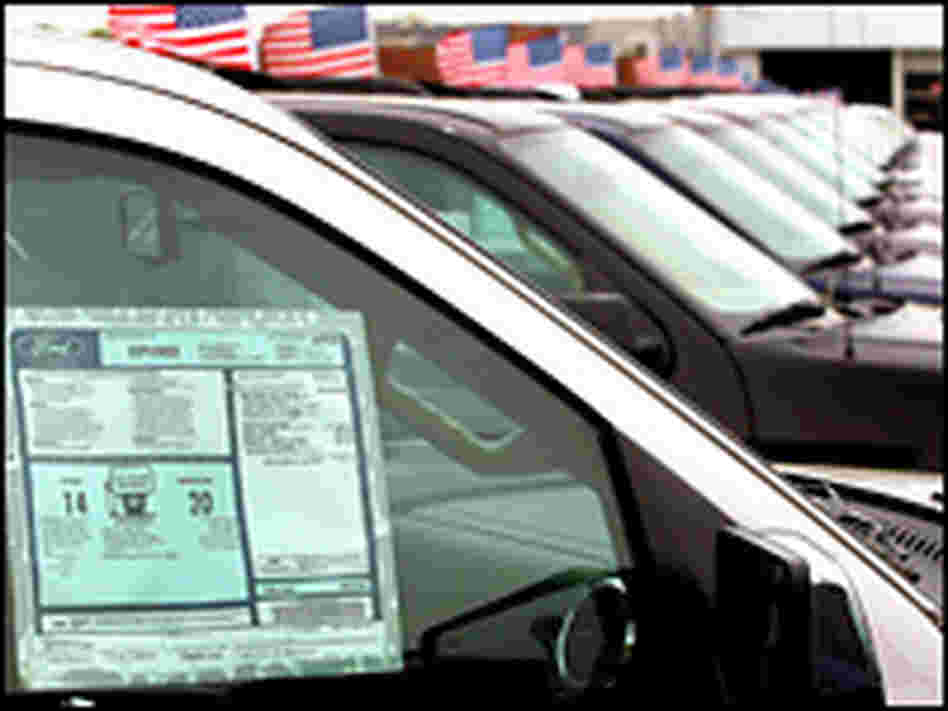 SUVs on a lot average 17 miles per gallon. SUVs on a lot average 17 miles per gallon.